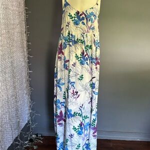 Floral Maxi Dress in Blue and Purple
